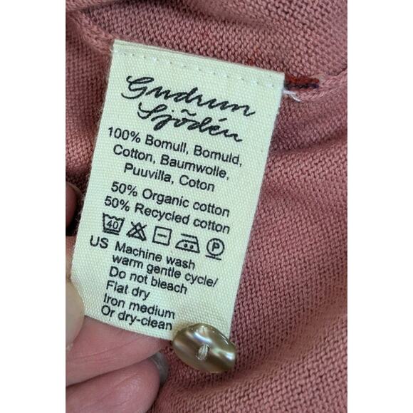 Gudrun Sjoden Size XL Pink Red Visby Cardigan Short Sleeve Organic Cotton New - Picture 8 of 8